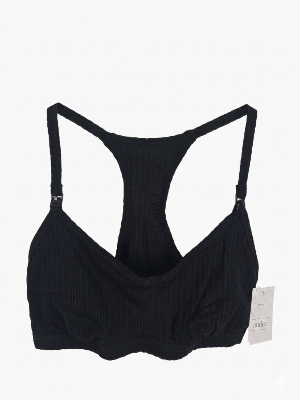 NWT Bundle 3 Auden Ribbed Unlined Racerback Bralette Maternity Nursing Black S